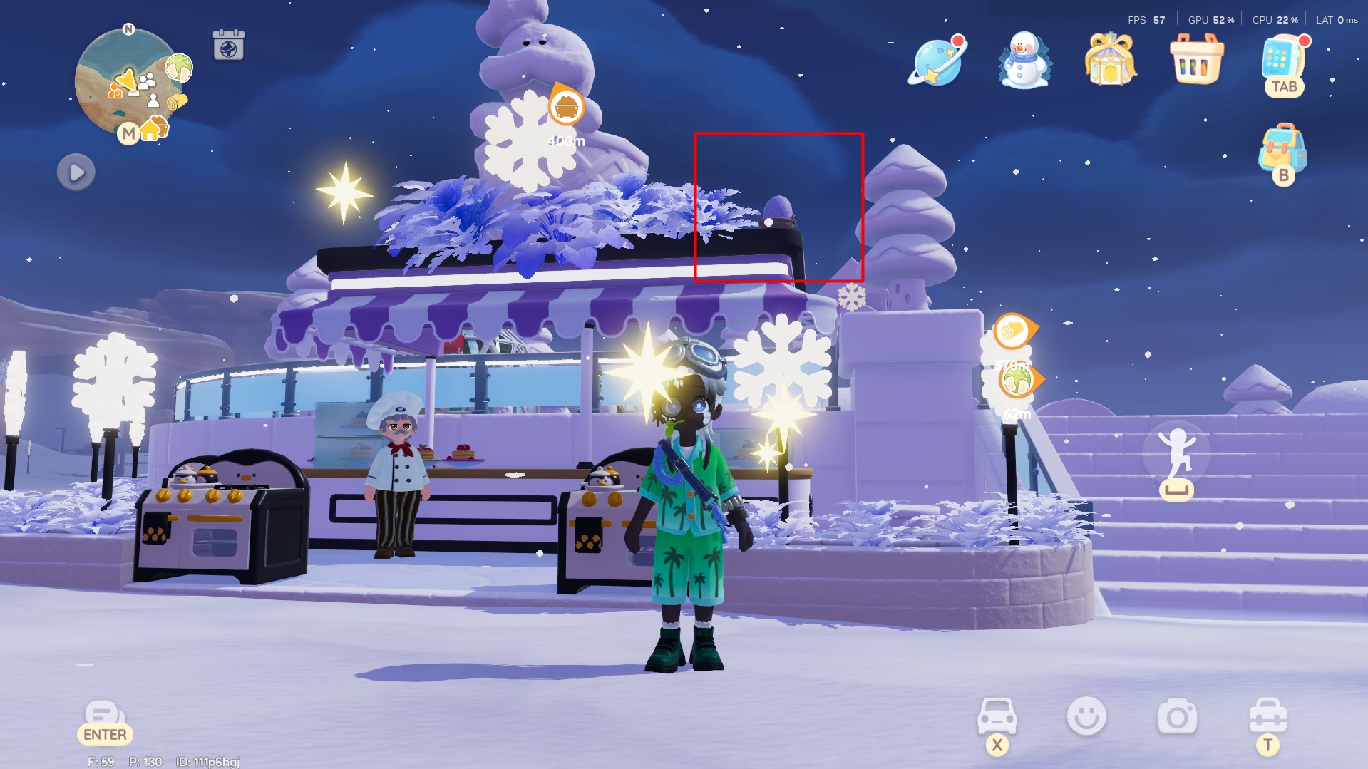 Day 5 Lavender Cracked Egg location on Massimo's stall roof