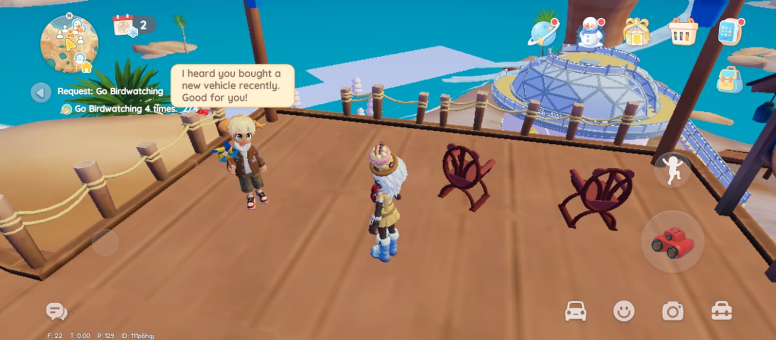 Naughty NPC location on the ramp platform at Onsen Mountain