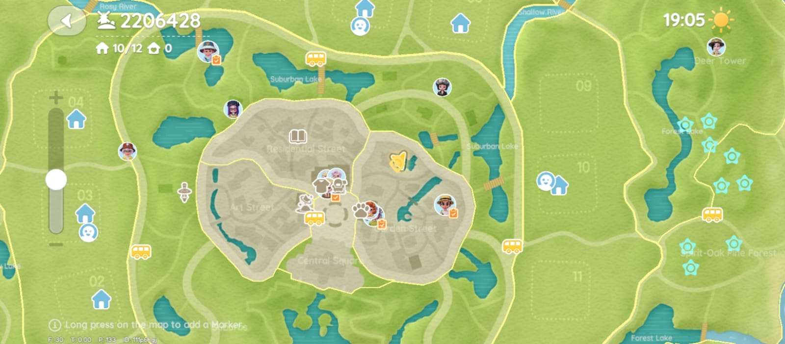 Mini-map showing Vanya's house location in town center